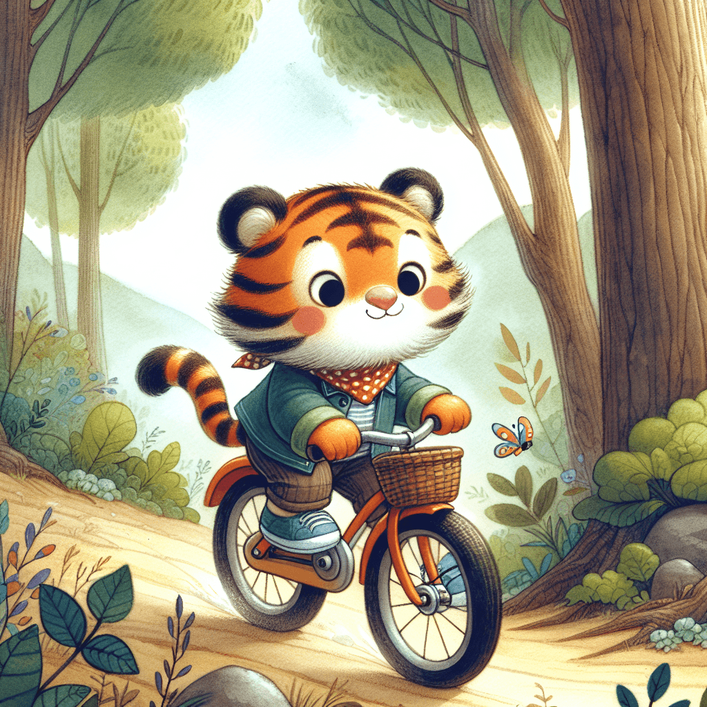 小老虎森林骑脚踏车